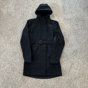 The North Face Rain Coat Trench Belted Jacket Women XS Black